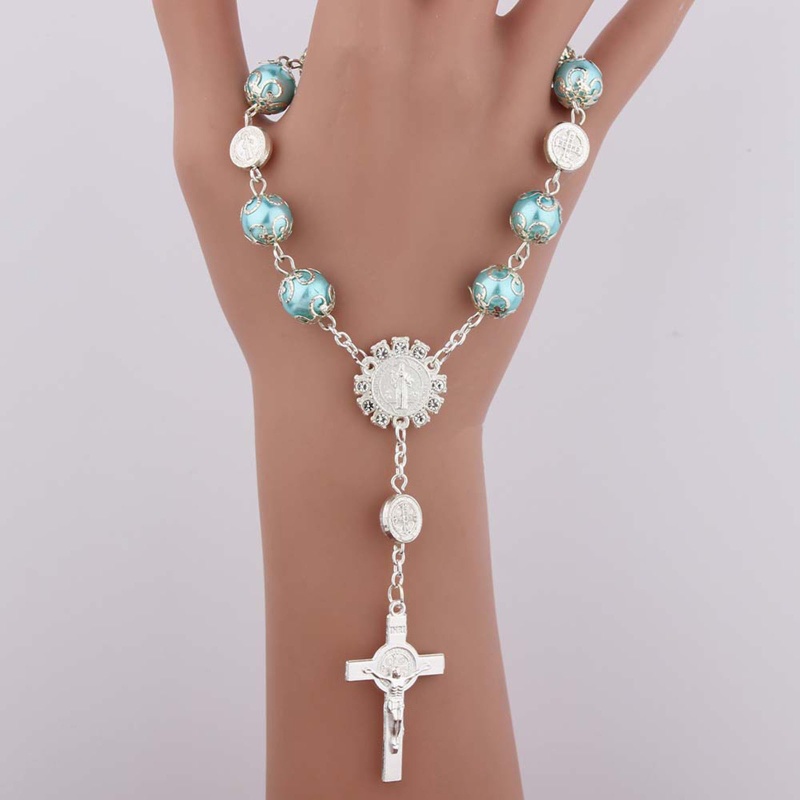 King Catholic Vòng Đeo Ngón Tay Chuỗi Ngọc Trai Giả Rosary Baptism Rosaries