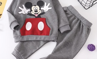 Bộ nỉ Hờ mờ mickey xám