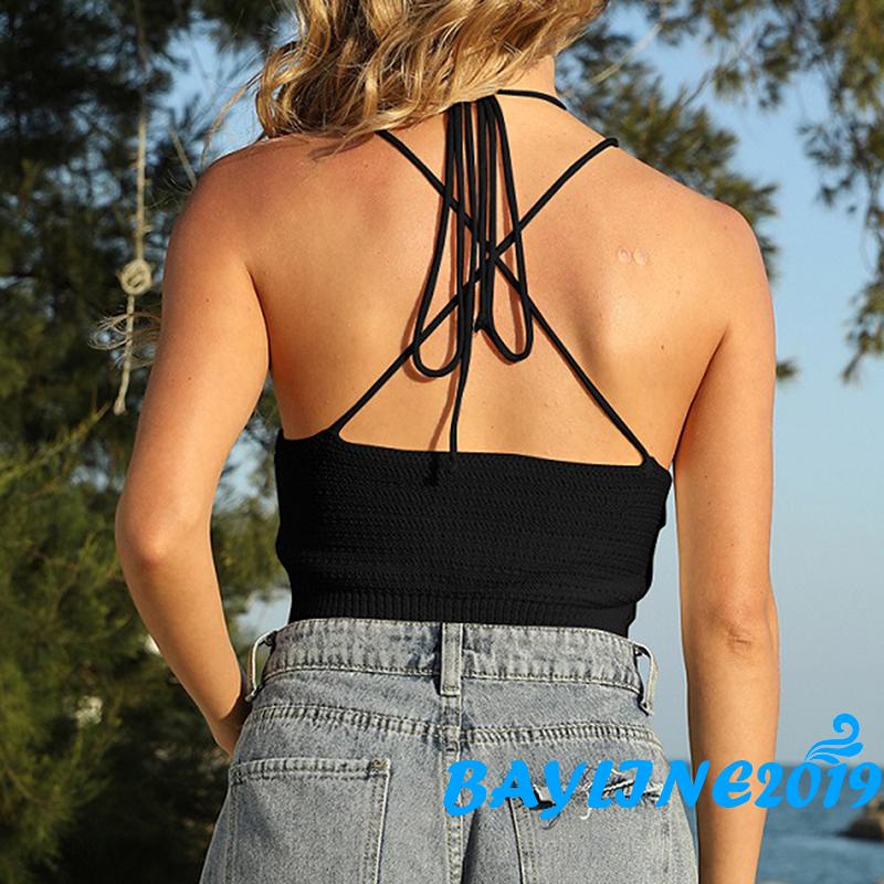 Áo Hai Dây Ôm Dáng Hở Lưng Màu Trơn/Trắng/Đen/Hồng/Xanh/Be