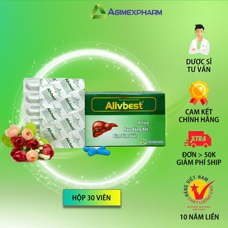 Viên uống bổ gan mật ALIVBEST - Actiso + Rau đắng đất + Bìm bìm biếc - Hộp 30 viên [CHÍNH HÃNG - GIÁ GỐC]