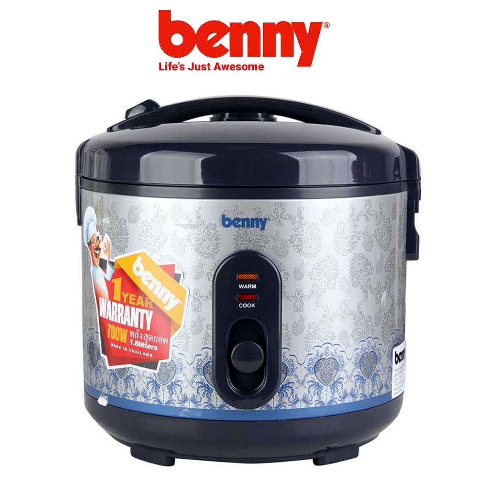 [Mã ELHADEV giảm 4% đơn 300K] Nồi Cơm Điện Benny BR-MVN187, Black, 1.8 Lít, 700W