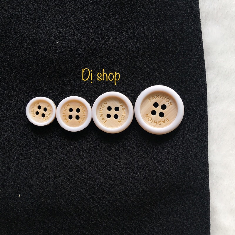 Set 5 NÚT 4 LỖ GIẢ GỖ CỰC SANG