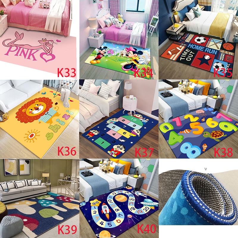 Thảm Trải Sàn Chống Trượt In Số & Chữ Nhảy Lò Cò Dễ Thương Trang Trí Phòng Ngủ Cho Bé