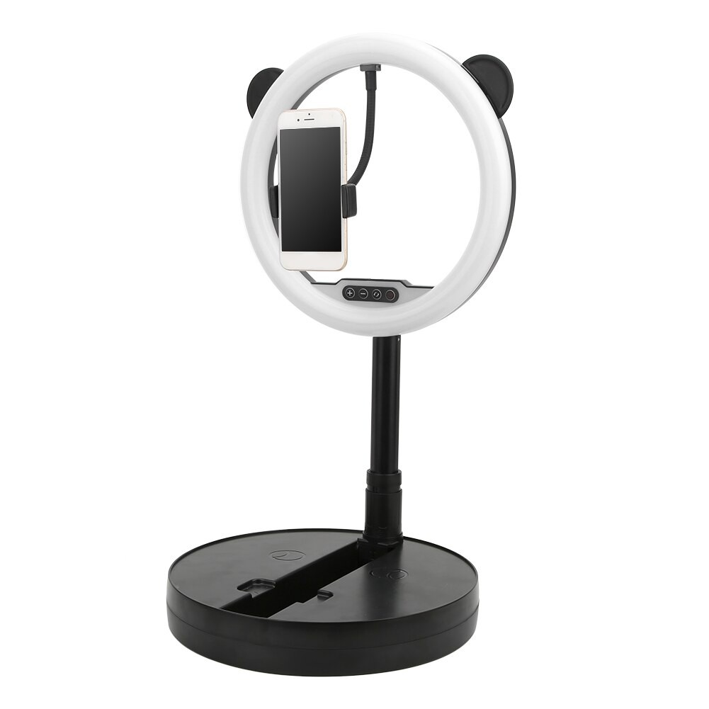 Đèn Led Livestream 26cm Tai Gấu Kute - Chỉnh 3 Màu Đèn - Sáng Tối - Gấp Gọn - Tiện Lợi - Chính Hãng Bảo Hành 6 Tháng