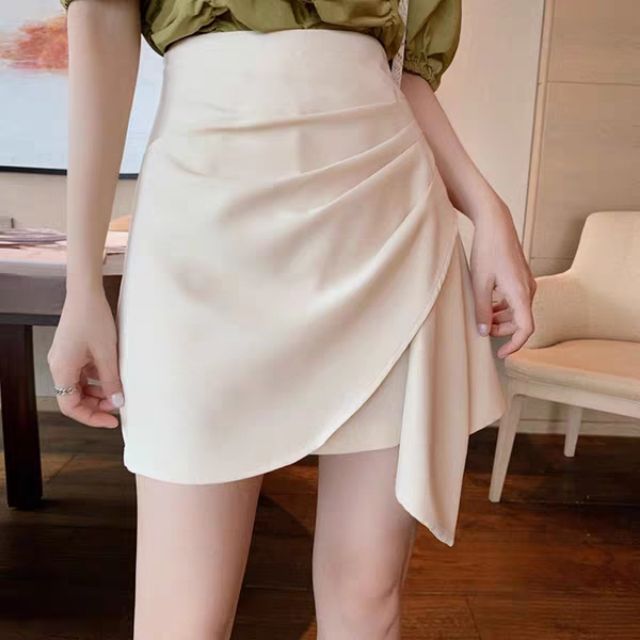 Chân váy nhún đắp vạt dài C021