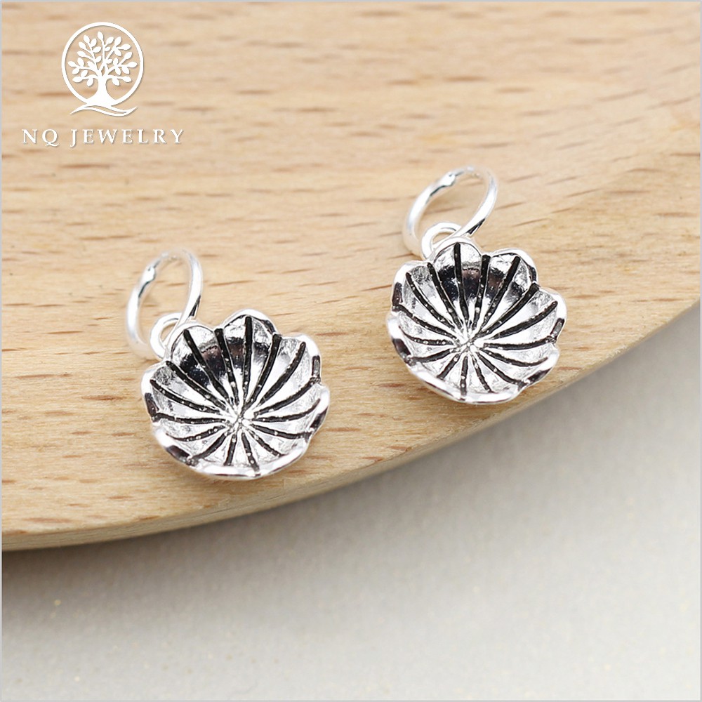 Phụ kiện Charm bạc Mặt lá sen treo
