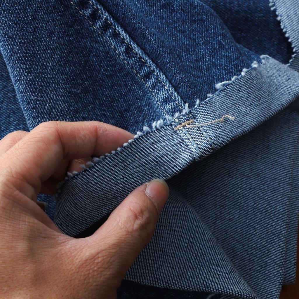 | Satoshi | Quần Short Jean nam form chuẩn slimfit gấu quần tua, không lai, gấp lai