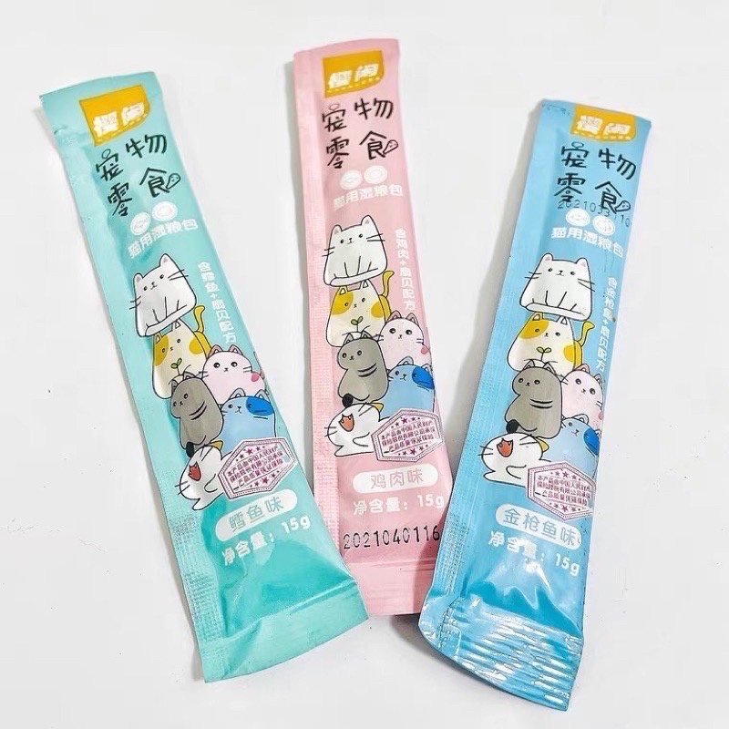Combo súp thưởng cho mèo 15gr mix 5 vị