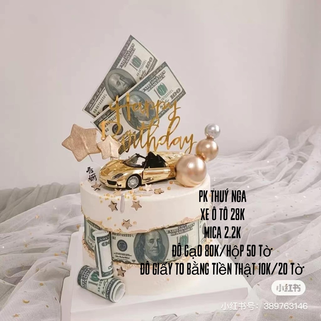 Xe Porsche nhựa trang trí bánh kem