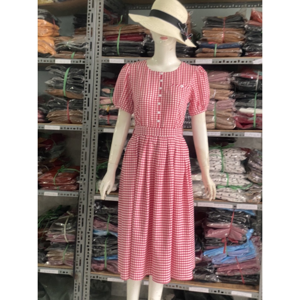 Đầm xòe thời trang hana kẻ sọc buộc nơ eo