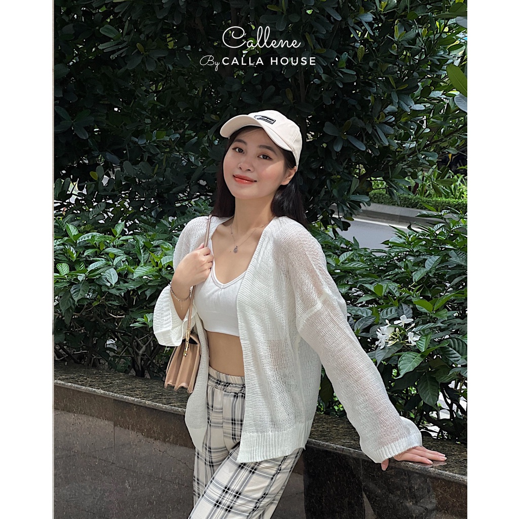 Cardigan mỏng khoác ngoài trẻ trung xinh xắn màu trắng Callene (L1133)