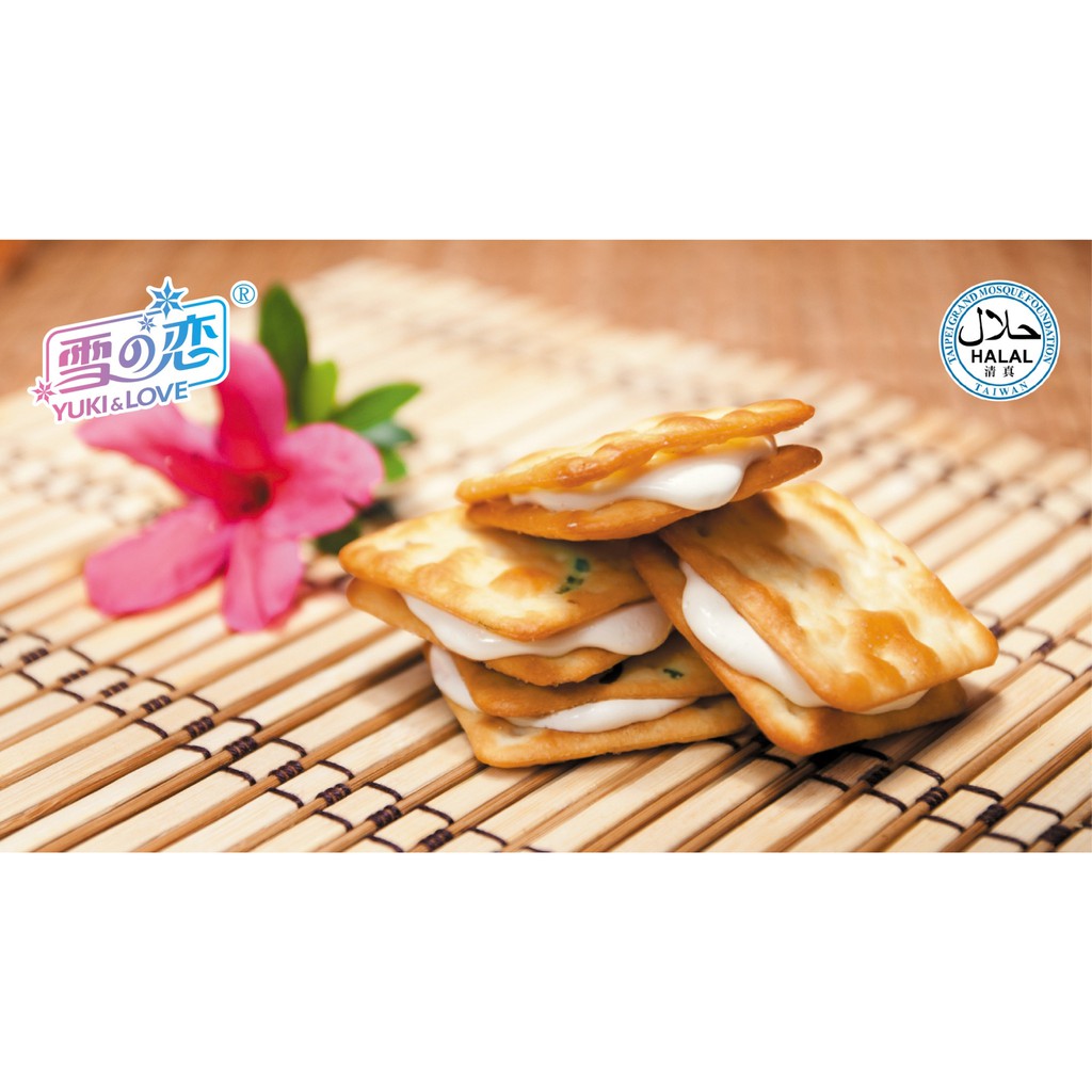 BÁNH NOUGAT BISCUIT KẸP SỮA BÒ YUKI &amp; LOVE ĐÀI LOAN 112g