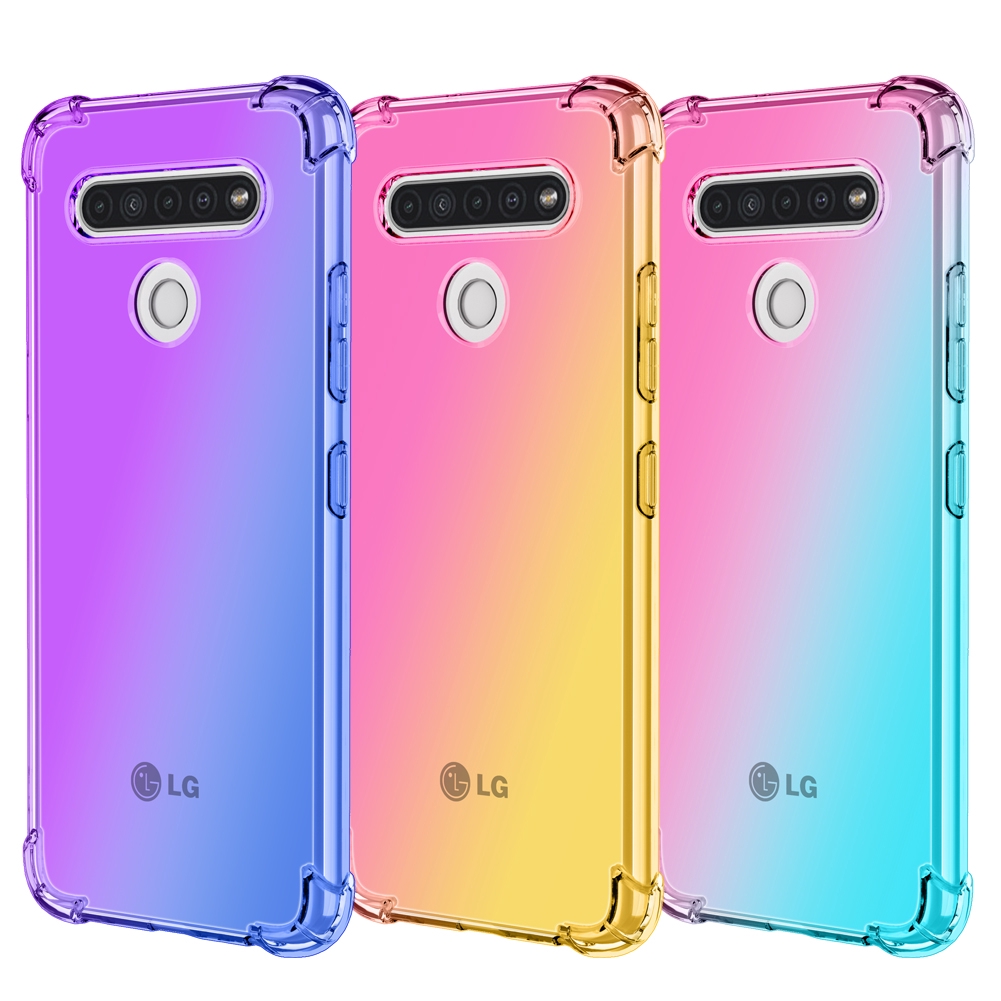Bao Da Điện Thoại Màu gradient Cho lg k41s v60 thinq k61 k51 q51 stylo 5 6 k50 q60 k51s Ốp