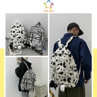 Balo ulzzang zebra loang bò sữa cao cấp chống nước unisex - viet_star