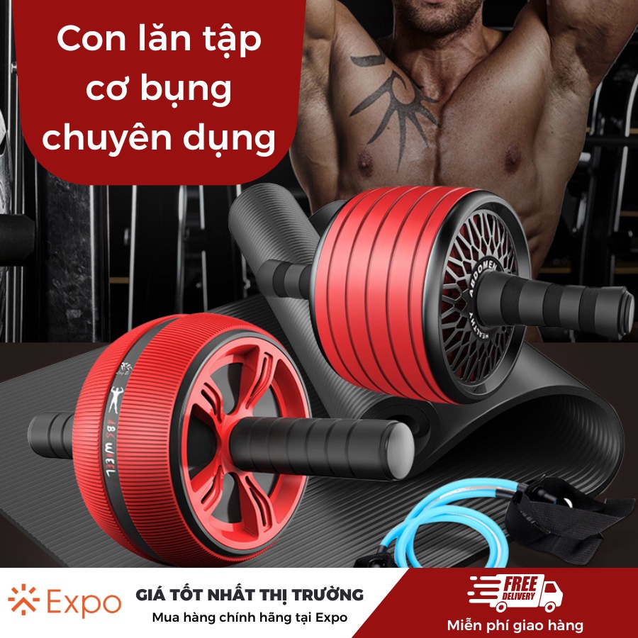 BÁNH XE TẬP BỤNG, CON LĂN ĐẨY TẬP CƠ BỤNG, DỤNG CỤ TẬP GYM TẠI NHÀ CHO NAM VÀ NỮ