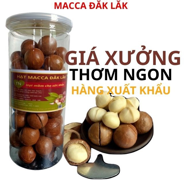 Hạt macca nứt vỏ sấy lạnh size đại 26-29 loại 1 hũ 500g thơm ngon có đồ tách vỏ kèm