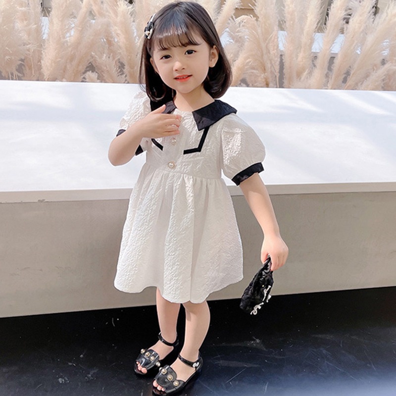 Đầm Công Chúa Tay Phồng Đính Nơ Màu Sắc Ngọt Ngào Thời Trang Cho Bé Gái 0-3 Tuổi