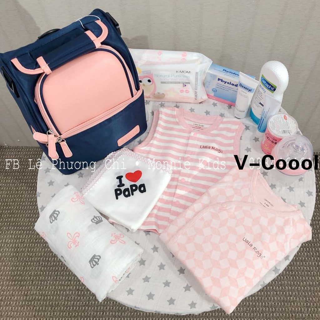 Balo cho mẹ bỉm sữa giữ nhiệt đa năng V-Coool, túi xách đựng đồ cho mẹ và bé - Monnie Kids