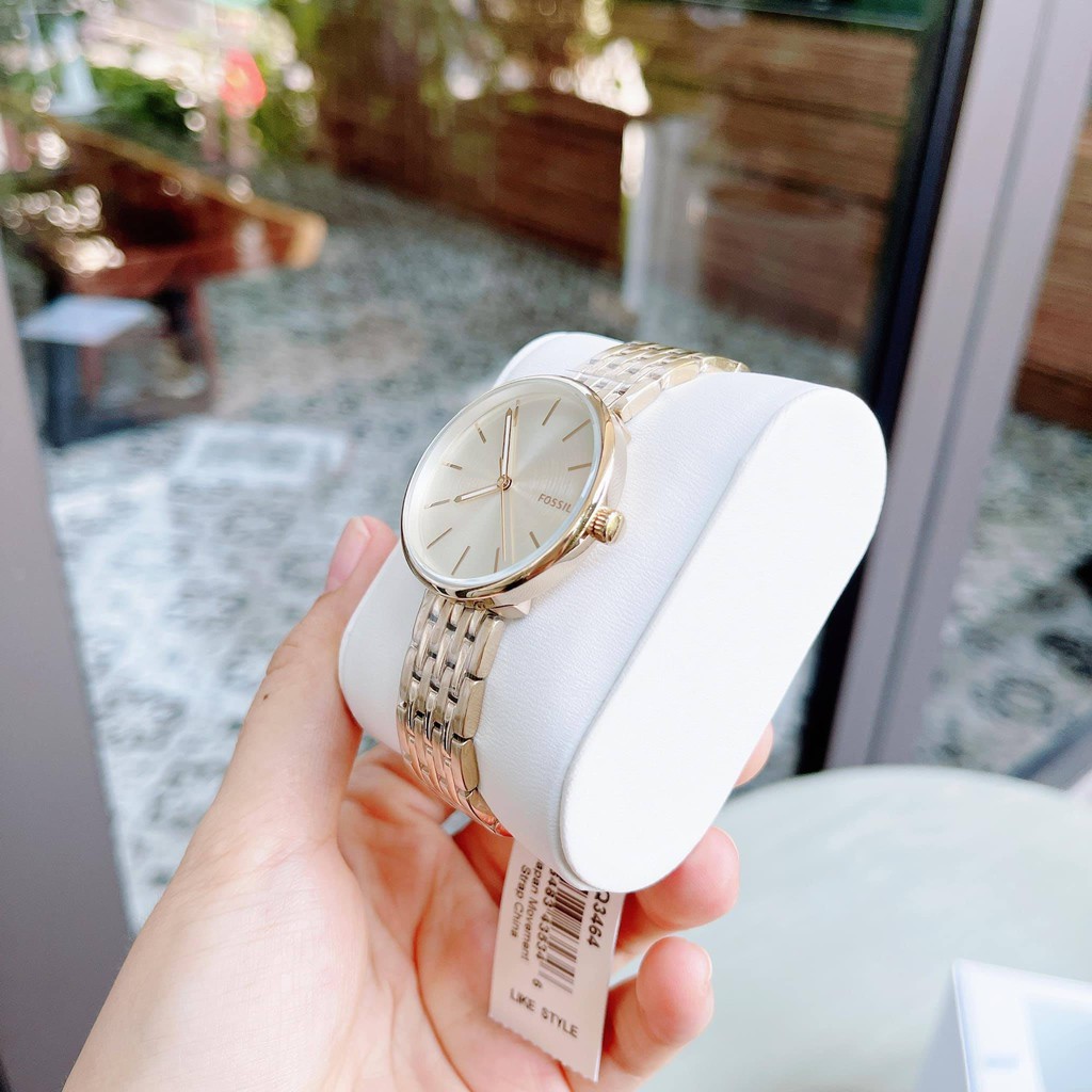 Đồng hồ nữ Fossil Hutton BQ3464	màu gold ⚜️Hàng Authentic⚜️