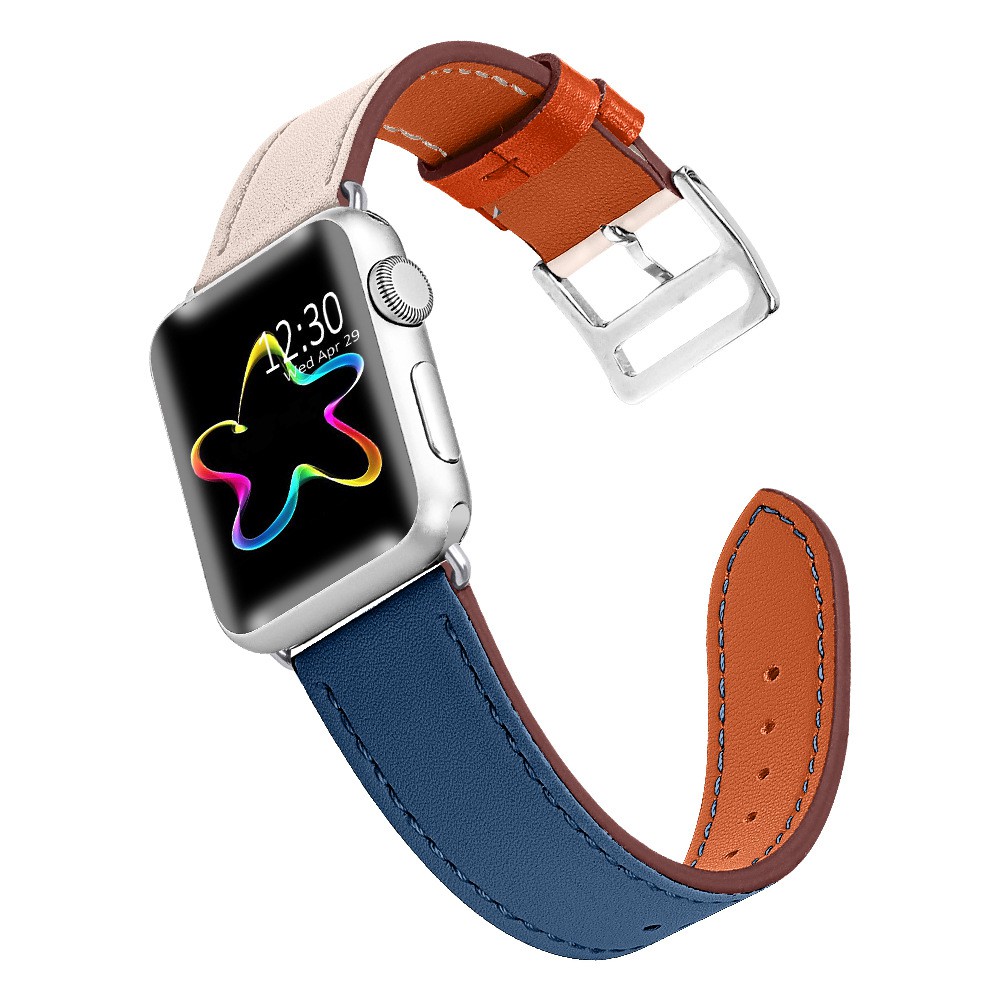 Dây Da Thời Trang 2 màu Phong Cách mới lạ cho APPLE WATCH Size 38/40/42/44 Sang trọng