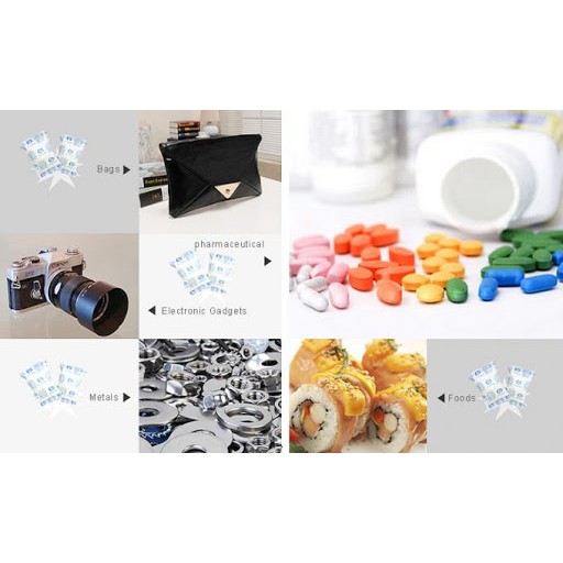 Combo 5 gói hút ẩm Silica Gel loại 1g/gói để tủ quần áo, hộp đựng giày