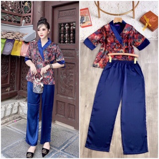 Bộ đồ phật tử đi chùa lụa satin cao cấp