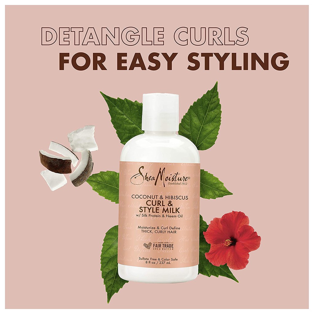 Sữa dưỡng giữ nếp tóc uốn Shea Moisture SheaMoisture Coconut & Hibiscus Curl & Style Milk 236ml