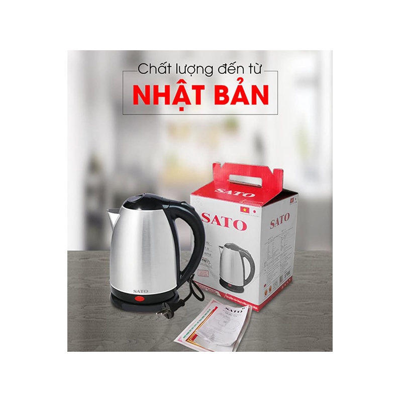 Siêu tốc inox - Ấm siêu tốc SATO 17ST-45, Dung tích 1.8L, BH 12 tháng (khosithuanthanh)