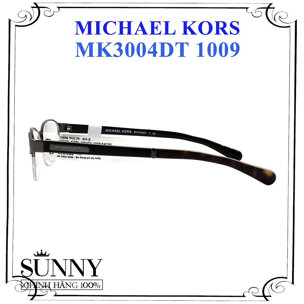 MK3004DT - kính gọng thời trang Michael Kors chính hãng, thiết kế dễ đeo bảo vệ mắt