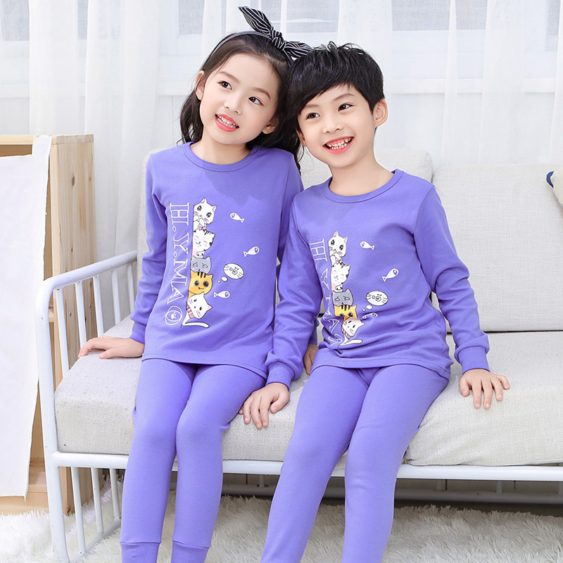 Set 2 Món Đồ Ngủ Áo Thun Tay Dài &amp; Quần Dài Cho Bé