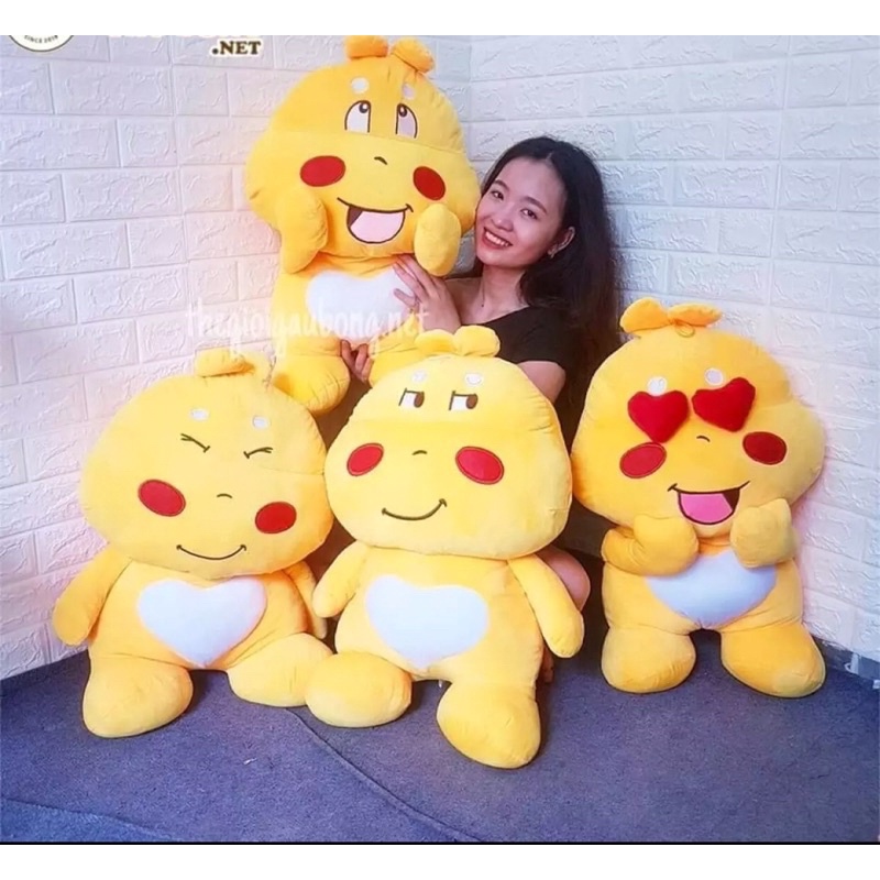 Gấu Bông quobee-Khủng long Lai Ong size 70cm Màu vàng giá rẻ"chất lượng " chất liệu vại nhung mền mịn đàn hồi..