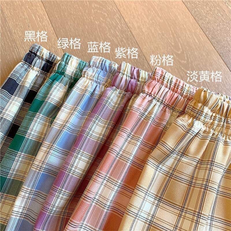 Quần ống rộng kẻ hàng Quảng Châu