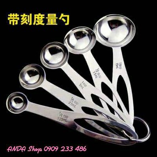Bộ 5 muỗng đo lường inox đơn vị
