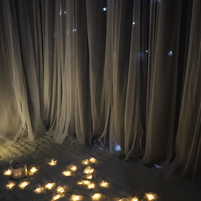 Rèm Cửa Sổ Che Toàn Diện Không Cần Khoan Lỗ In Họa Tiết Trái Tim Kiểu Công Chúa Cho Phòng Ngủ