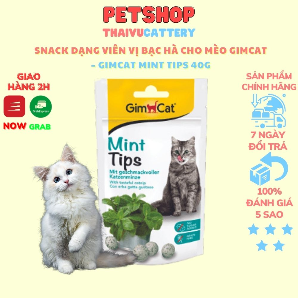Snack dạng viên vị Bạc Hà Cho Mèo Gimcat – Gimcat Mint Tips 40g