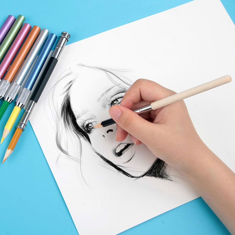 1 Chiếc Giá Đỡ Bút Chì Hai Đầu Bằng Kim Loại Có Thể Điều Chỉnh