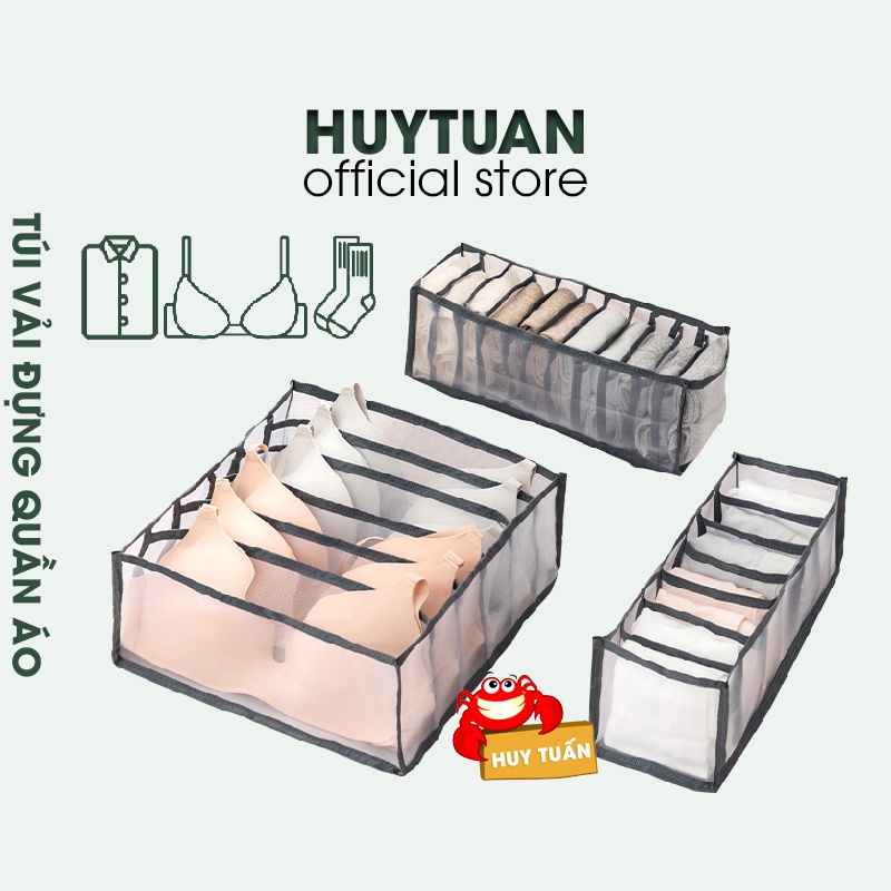 Túi đựng quần áo, tất, đồ lót 7 ngăn - Hộp vải đựng đồ đa năng có thể gấp gọn (TV7N) bibi90