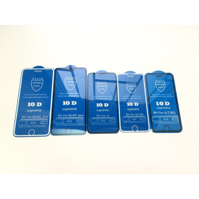 Kính Cường Lực 10D Full Màn iPhone các đời