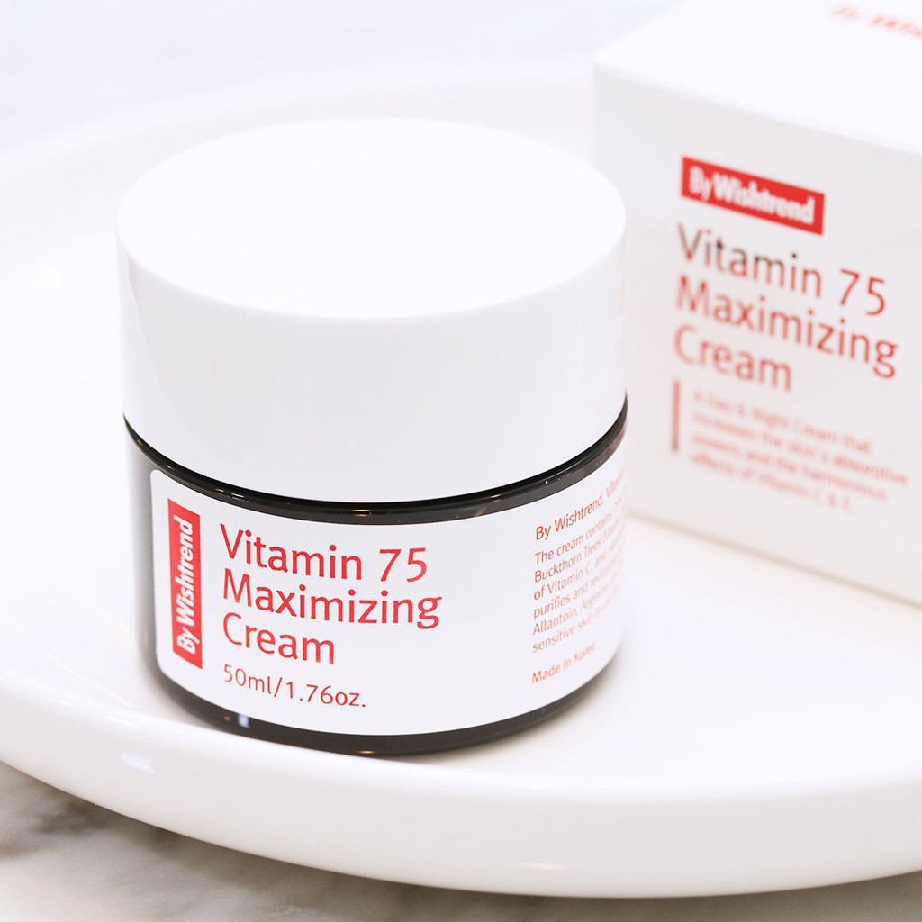 Kem Mặt Dưỡng Trắng Da 21.5 By Wishtrend Vitamin 75 Maximizing Cream 50ml + Salmon Oil Cream