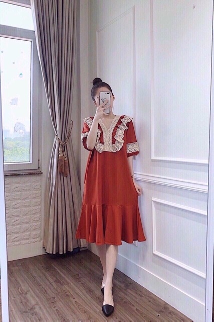 ( Ảnh thật + Video ) Váy suông cotton đuôi cá đáp ren | BigBuy360 - bigbuy360.vn