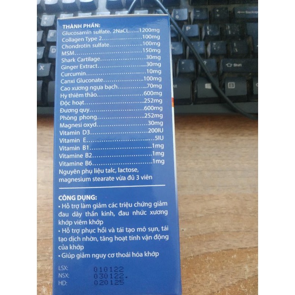 Bổ Khớp GLUCOGEN 1500 hỗ trợ điều trị đau nhức xương khớp