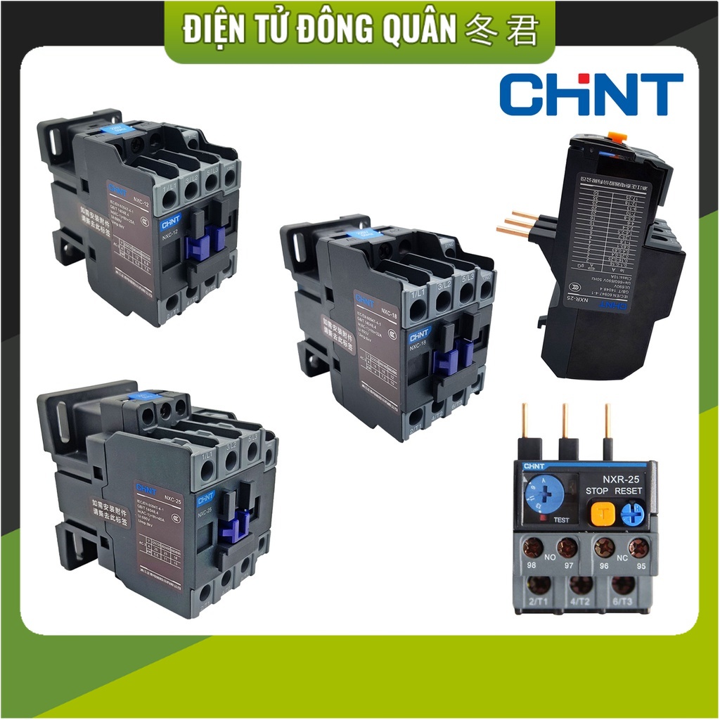 Contactor 3 pha CHINT NXC 12 | 18 | 25, Relay nhiệt CHINT NXR 25