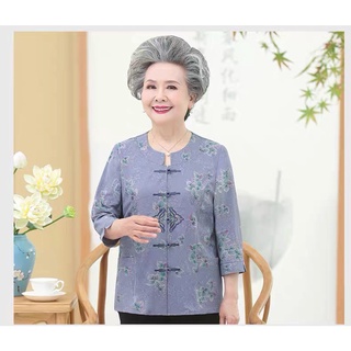 Áo voan lụa trung niên, áo trung niên nữ cho người cao tuổi, chất liệu voan lụa mềm mịn mát