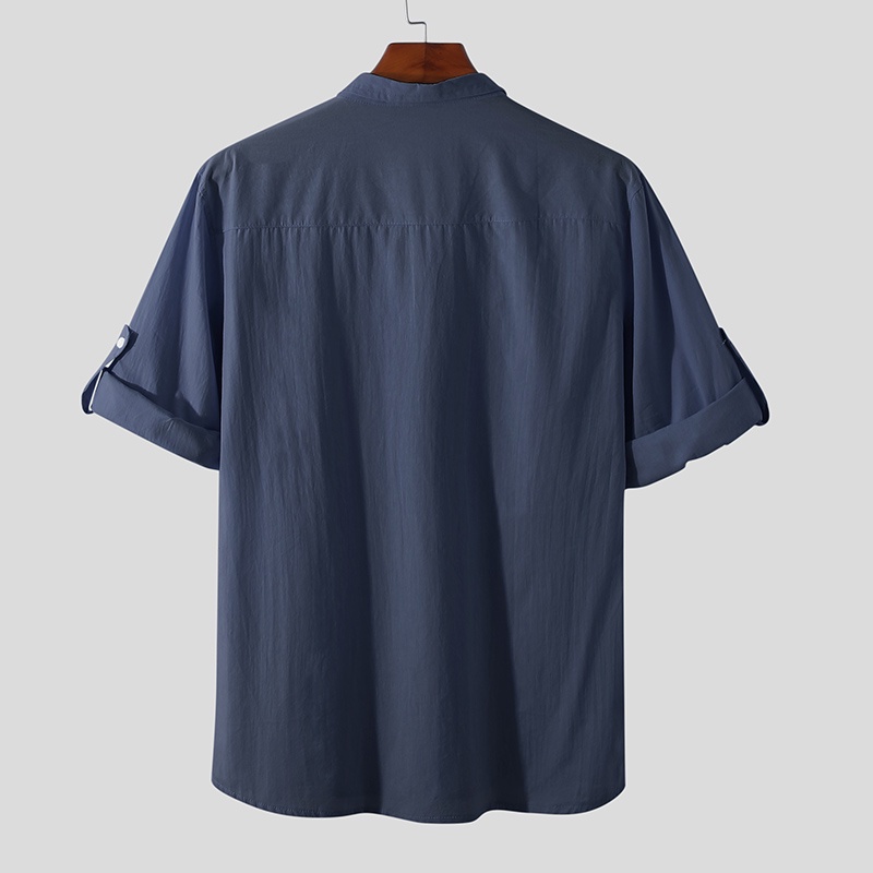 Áo Sơ Mi Cotton Tay Lỡ 3 / 4 Cho Nam