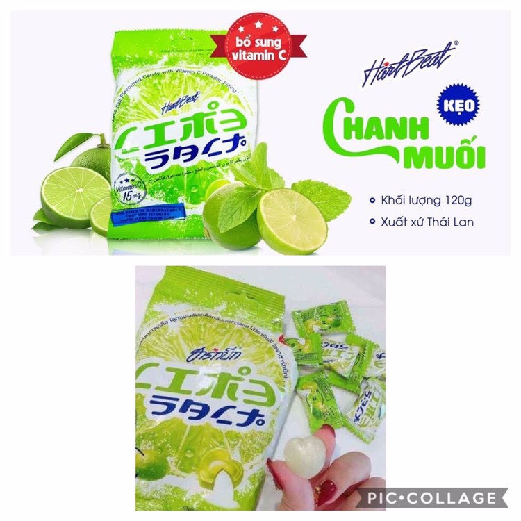 Kẹo Chanh Muối-Mây Muối-Thơm Muối Thái Lan Hart Beat 120g Bổ Sung Năng Lượng, Vitamin C