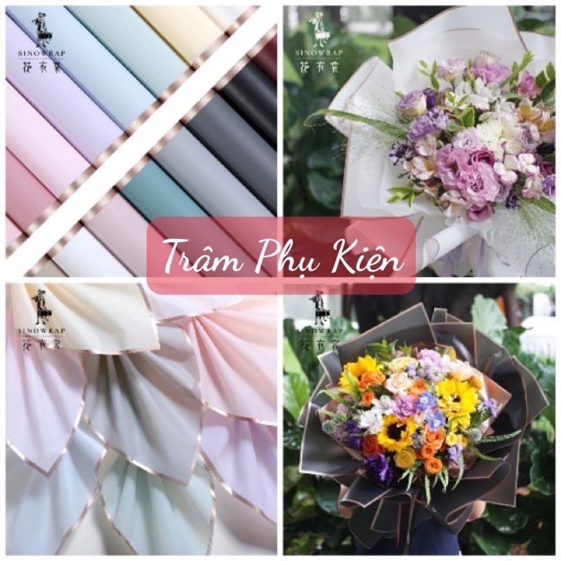 Giấy bóng mờ viền đồng bó hoa