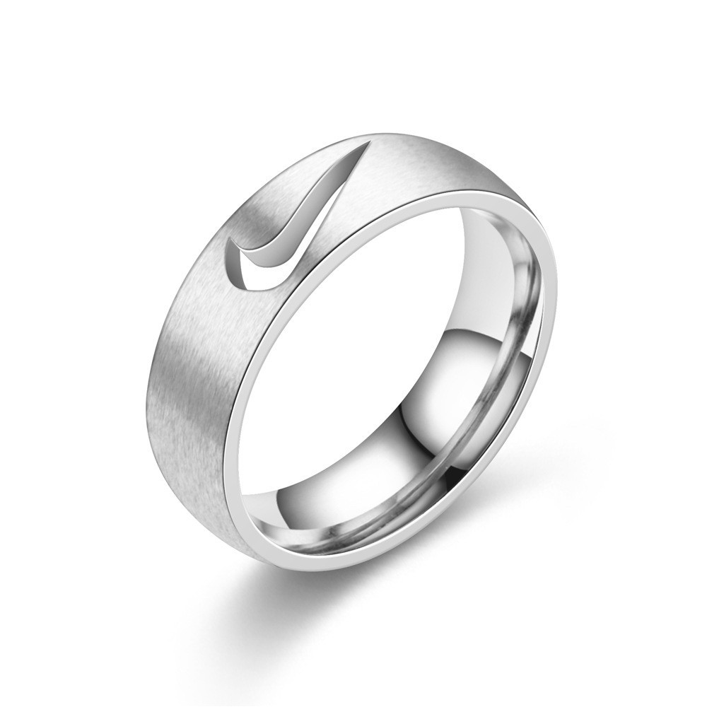 weiweijewelry/Nhẫn chất liệu thép titan kiểu dáng thời trang unisex họa tiết logo Nike