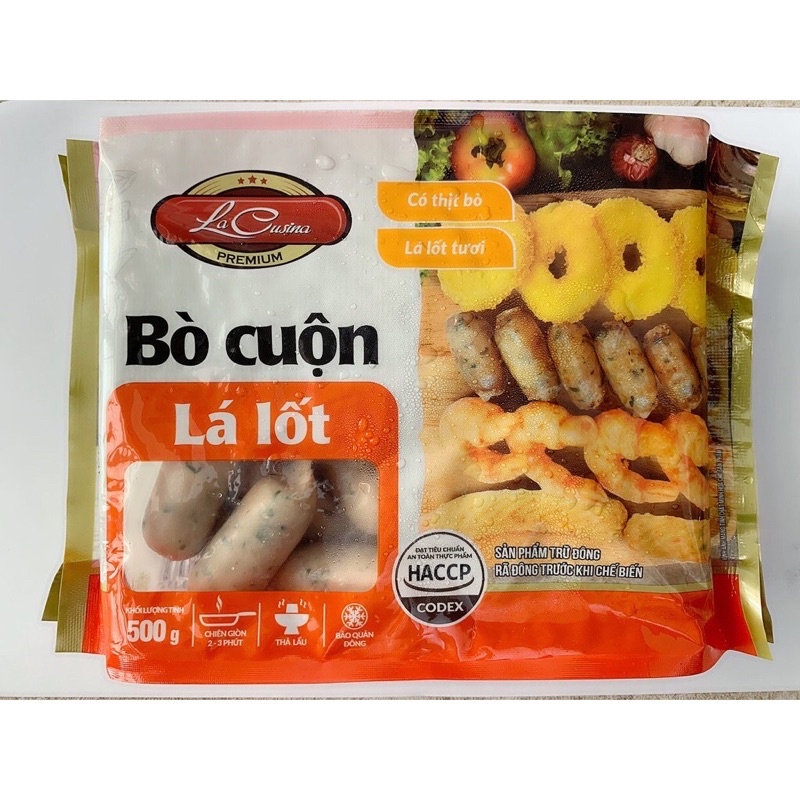  Bò Lá Lốt thơm ngon tiện dụng Lacusina (500g) Chiên, Nướng - Ship HCM | BigBuy360 - bigbuy360.vn
