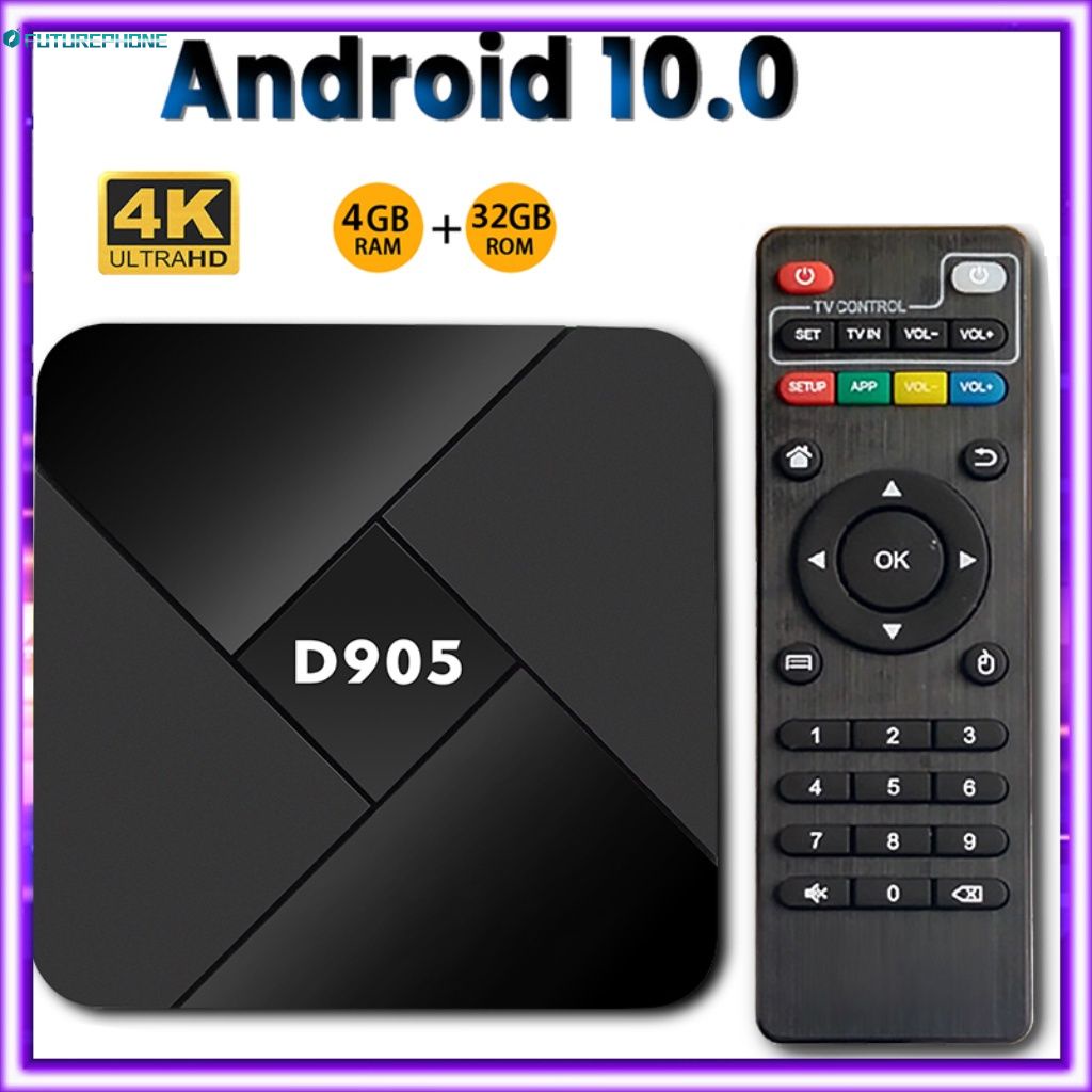 Tv box D905 Android 10.0 4gb 32gb Wifi 2.4g 4k Amlogic S905 Usb3.0 lõi tứ chất lượng cao
