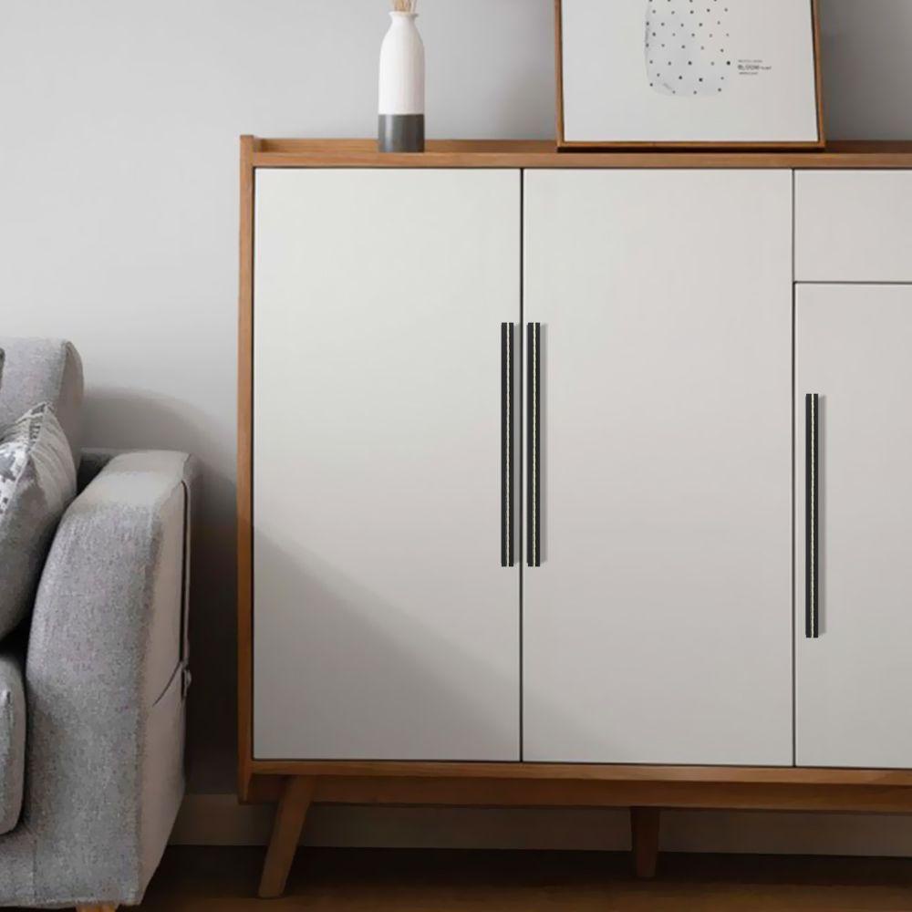 2 Tay Nắm Cửa Dài Bằng Hợp Kim Nhôm Màu Đen Hiện Đại